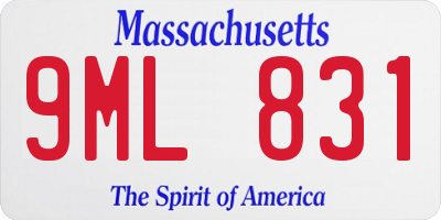 MA license plate 9ML831