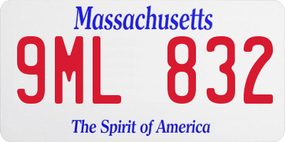 MA license plate 9ML832
