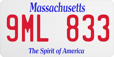 MA license plate 9ML833
