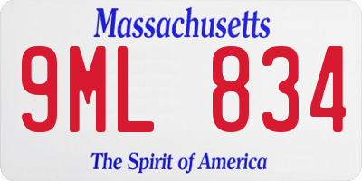 MA license plate 9ML834