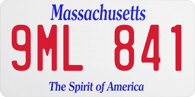 MA license plate 9ML841