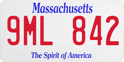 MA license plate 9ML842