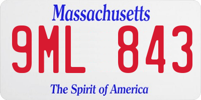 MA license plate 9ML843
