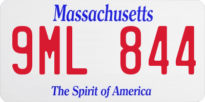 MA license plate 9ML844