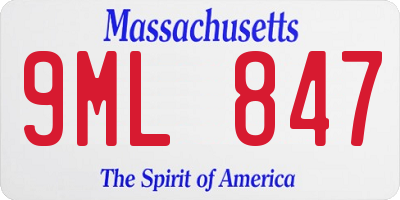 MA license plate 9ML847