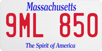MA license plate 9ML850