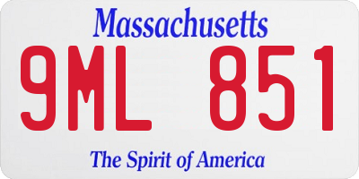 MA license plate 9ML851