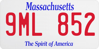 MA license plate 9ML852