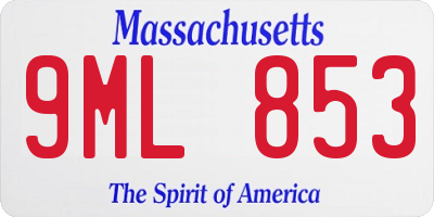 MA license plate 9ML853