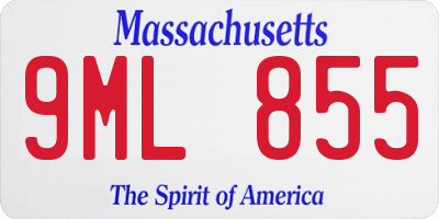 MA license plate 9ML855
