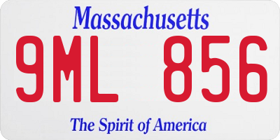 MA license plate 9ML856