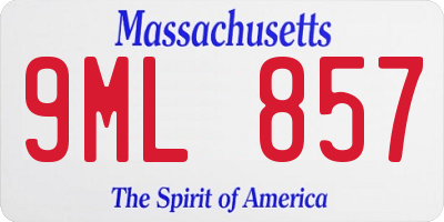 MA license plate 9ML857