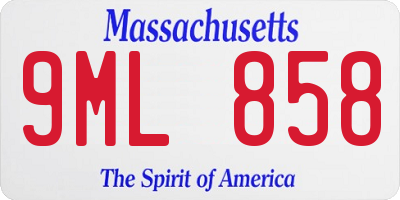 MA license plate 9ML858