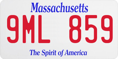 MA license plate 9ML859
