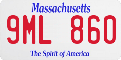 MA license plate 9ML860