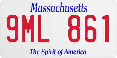 MA license plate 9ML861