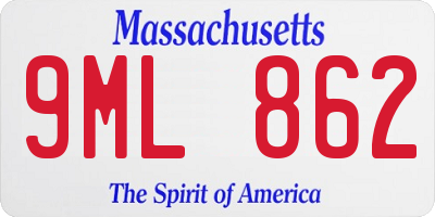 MA license plate 9ML862