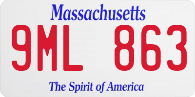 MA license plate 9ML863