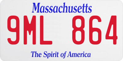 MA license plate 9ML864