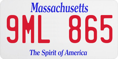 MA license plate 9ML865