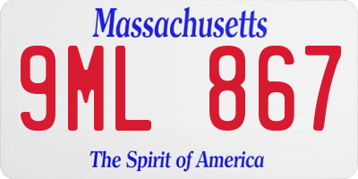 MA license plate 9ML867