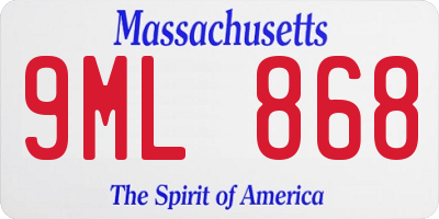 MA license plate 9ML868