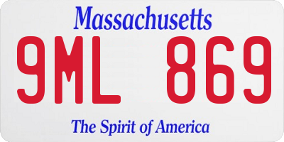 MA license plate 9ML869