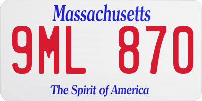 MA license plate 9ML870