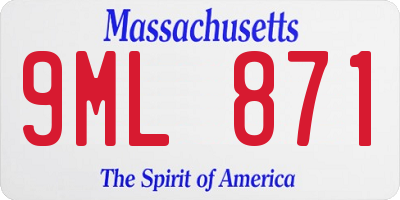 MA license plate 9ML871