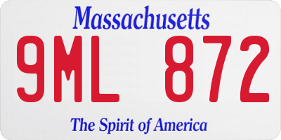 MA license plate 9ML872