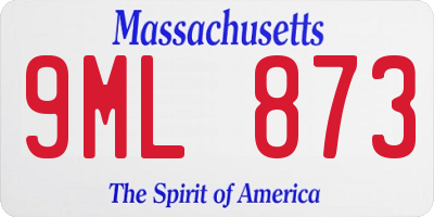 MA license plate 9ML873