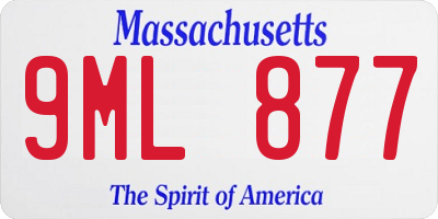 MA license plate 9ML877