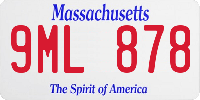 MA license plate 9ML878
