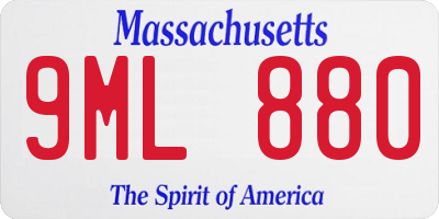 MA license plate 9ML880