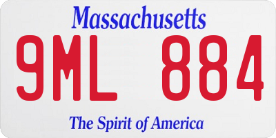 MA license plate 9ML884