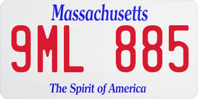 MA license plate 9ML885