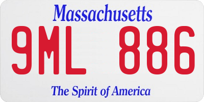 MA license plate 9ML886
