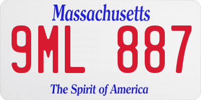 MA license plate 9ML887