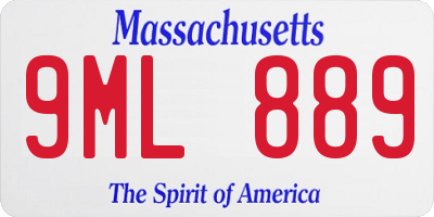 MA license plate 9ML889