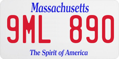 MA license plate 9ML890