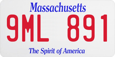MA license plate 9ML891