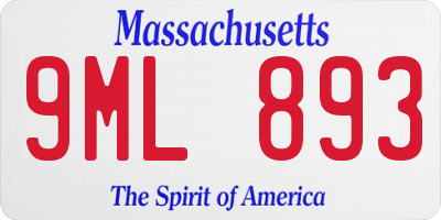 MA license plate 9ML893