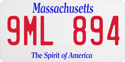 MA license plate 9ML894