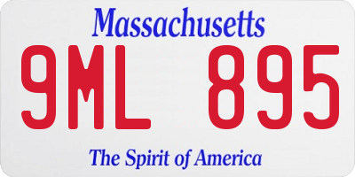 MA license plate 9ML895