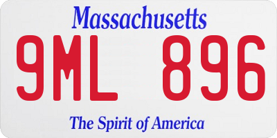 MA license plate 9ML896