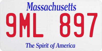 MA license plate 9ML897