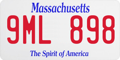 MA license plate 9ML898