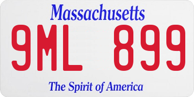 MA license plate 9ML899
