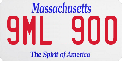 MA license plate 9ML900