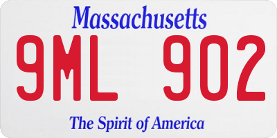 MA license plate 9ML902